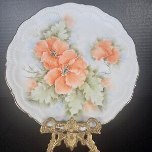 Vintage Schirnding Bavarian (124) Hand Painted Orange Poppies 9.5" Plate